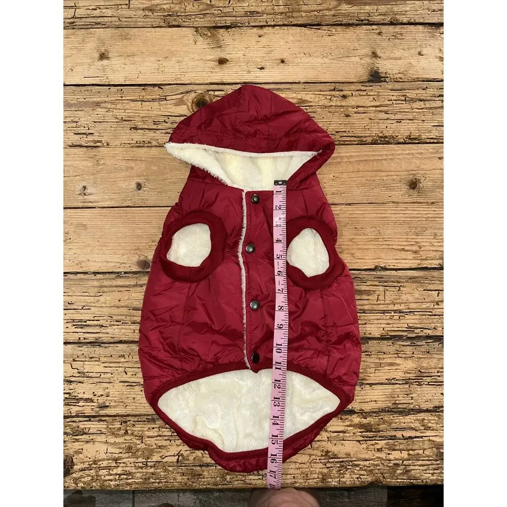 Unbranded Dog Puffer Fleece Jacket With Lining Size XL Red